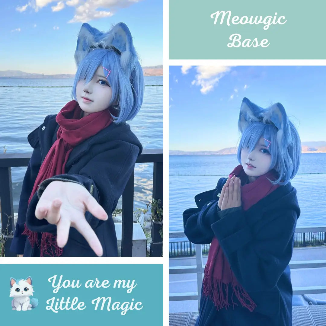 Interactive Anime Cat Ears | Dynamic Expression Tech Blue - Meowgicbase