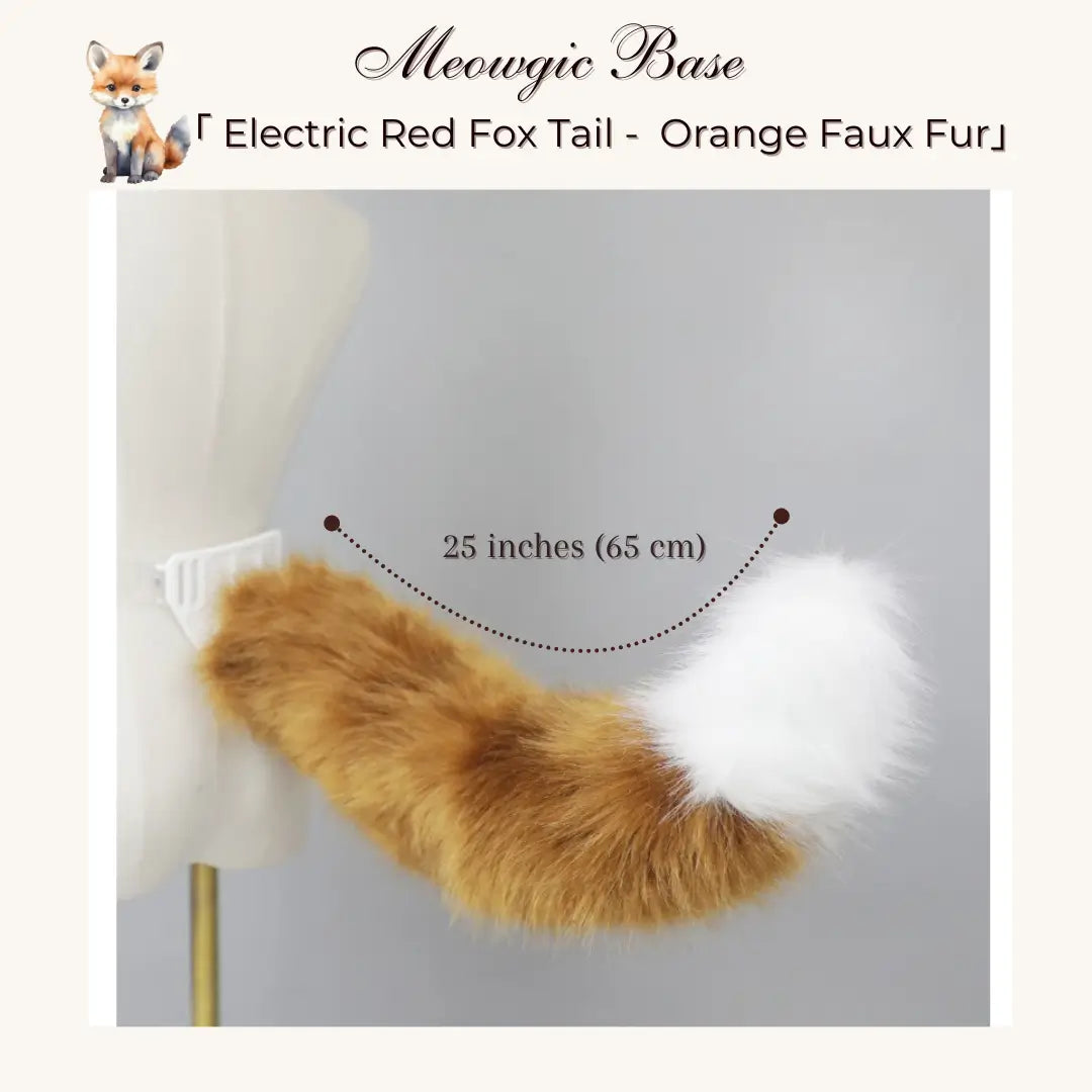 Handmade Red Fox Electric Moving Tail - Premium Faux Fur (25 inches) - Meogicbase