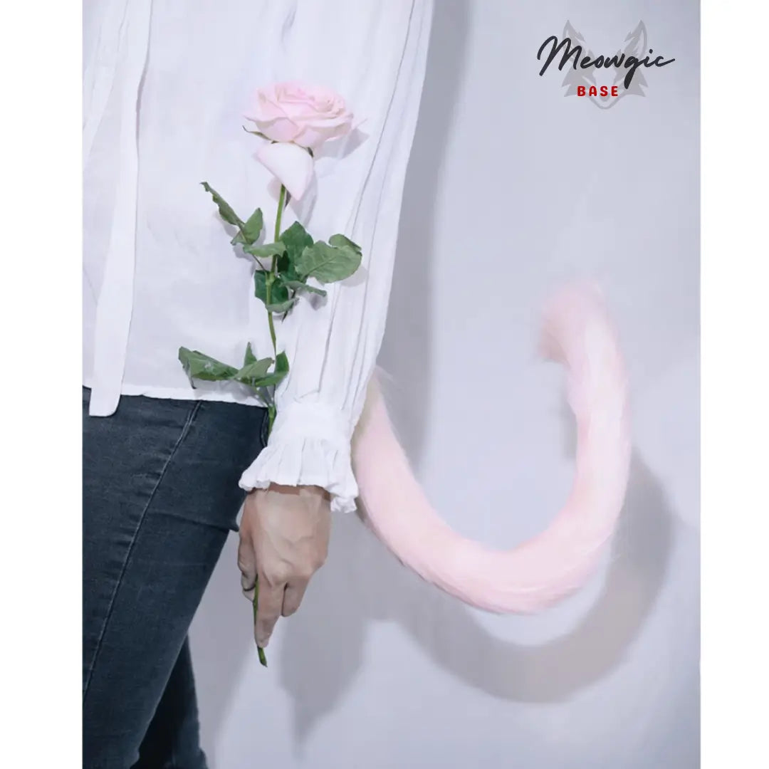 Realistic Rainbow Faux Fur Cat Tail for Cosplay & Fantasy - Meowgicbase