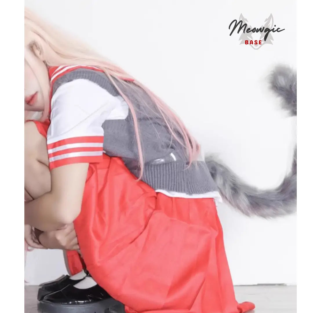 Realistic Rainbow Cat Tail with Adjustable Belt (26”/31”) - - Meogicbase
