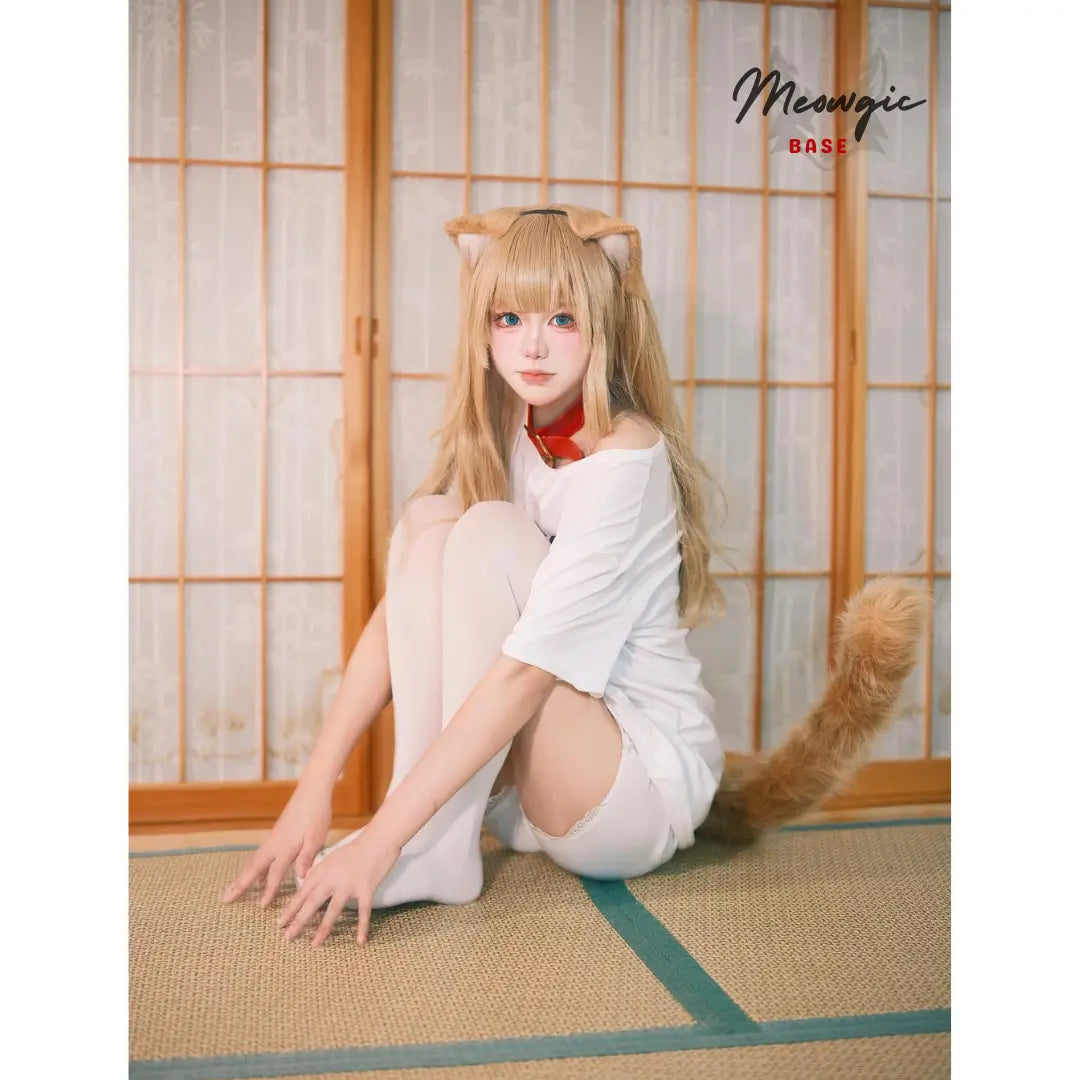 Realistic Rainbow Cat Tail with Adjustable Belt (26”/31”) - - Meogicbase