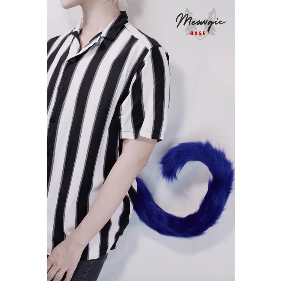 Realistic Rainbow Faux Fur Cat Tail for Cosplay & Fantasy - Meowgicbase