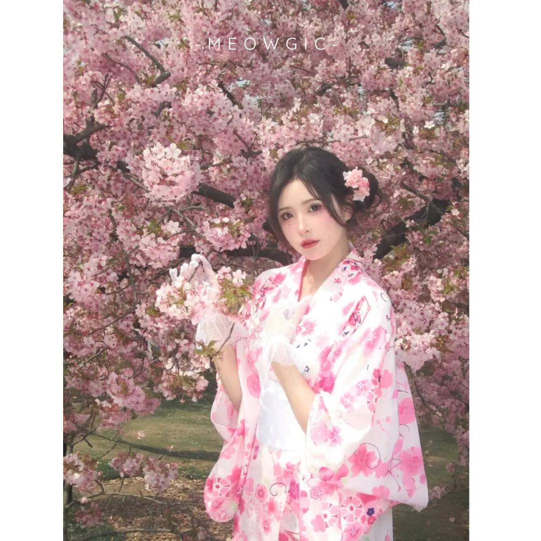 Sakura Fusion Kimono - Cosplay & Kawaii Loungewear - - Meogicbase