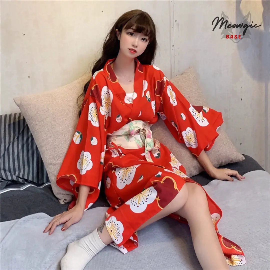 Sakura Fusion Kimono - Cosplay & Kawaii Loungewear - - Meogicbase