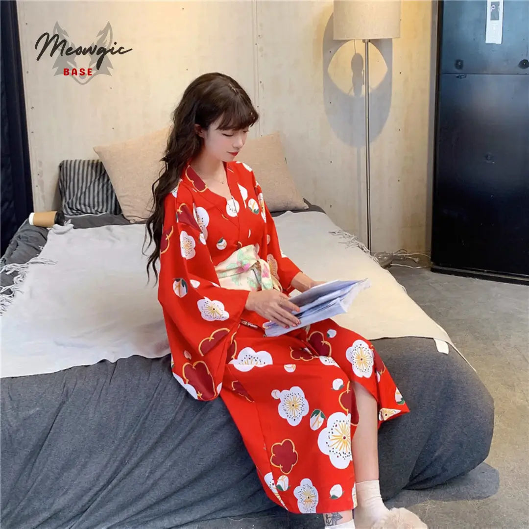 Sakura Fusion Kimono - Cosplay & Kawaii Loungewear - - Meogicbase