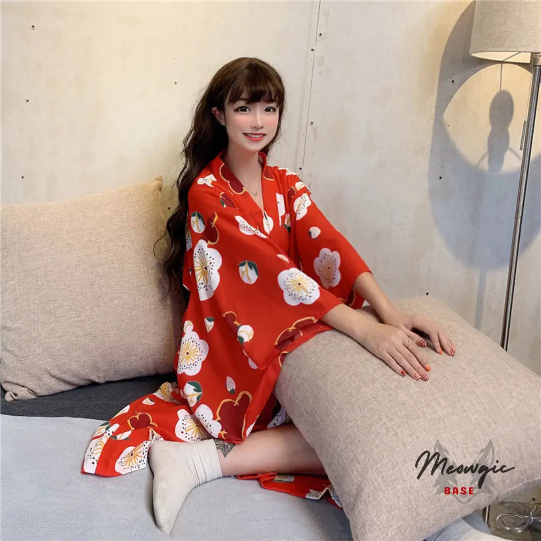 Sakura Fusion Kimono - Cosplay & Kawaii Loungewear - - Meogicbase