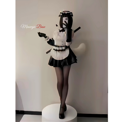 Fluffy White Kitten Electric Moving Tail - - Meogicbase