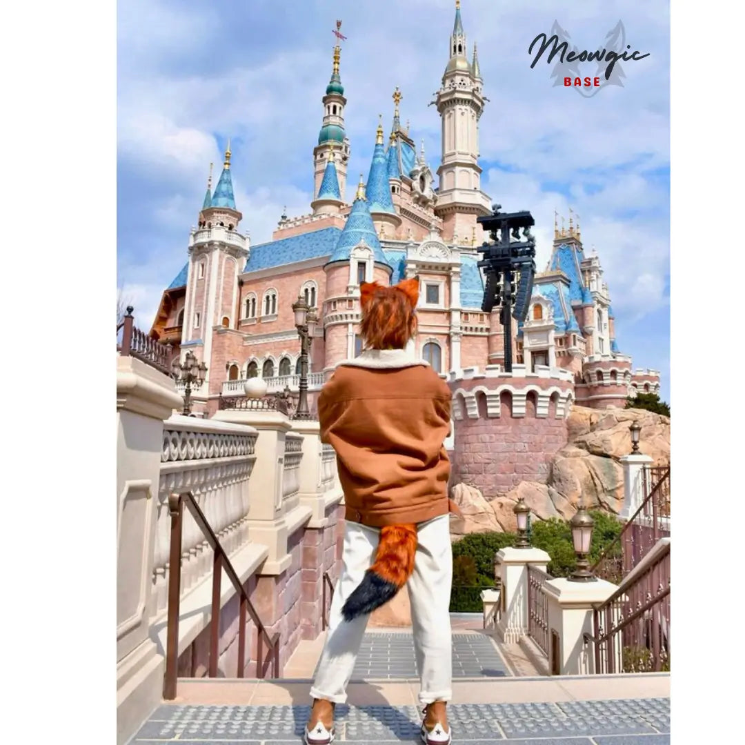 Anime Inspired Fox Ears & Tail Set - Adjustable Cosplay - - Meogicbase