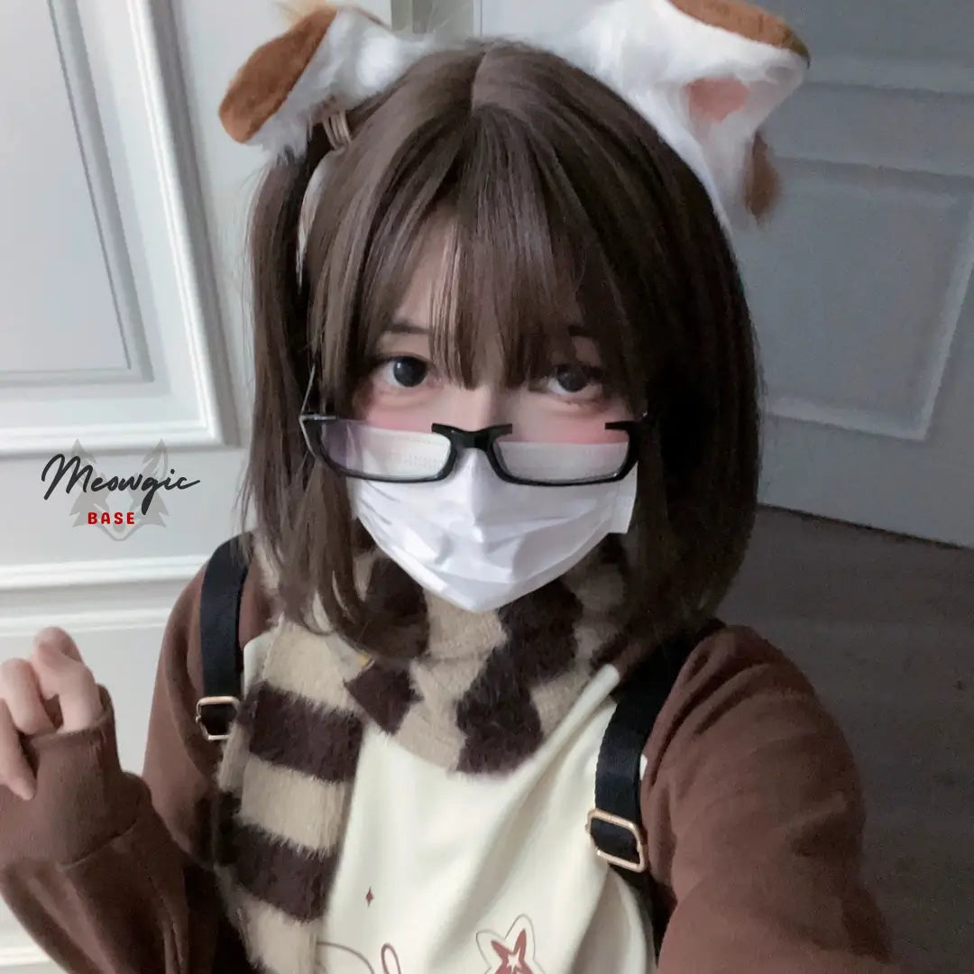 Flexible Anime Fox Ears & Tail Costume Set - Brown Ears Only - Meogicbase