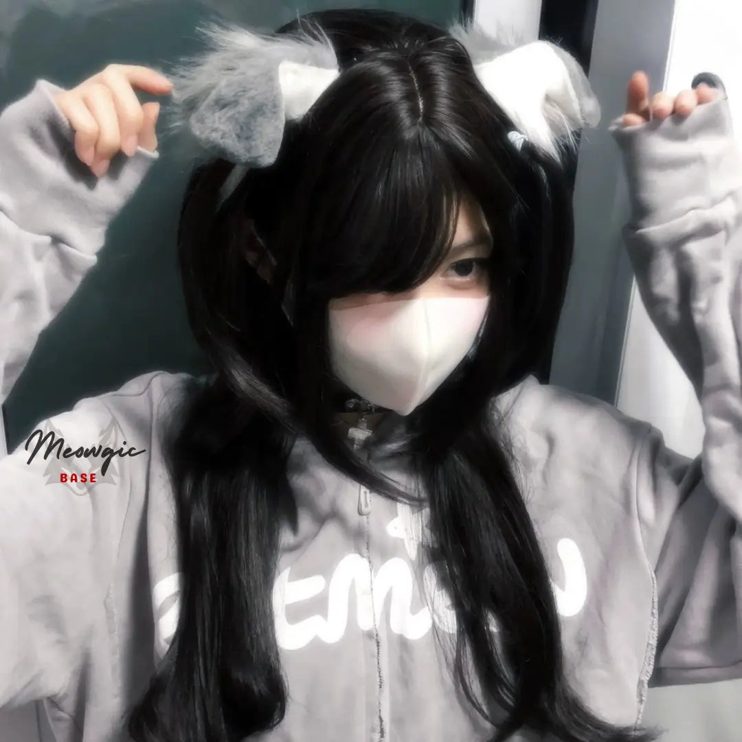 Flexible Anime Fox Ears & Tail Costume Set - Gray Ears Only - Meogicbase
