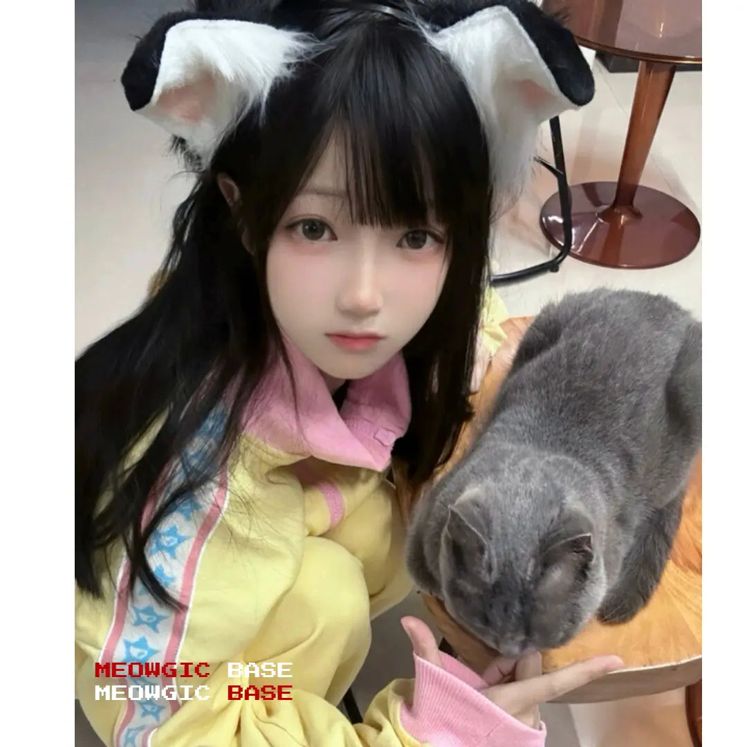 Flexible Anime Fox Ears & Tail Costume Set - Black Ears Only - Meogicbase