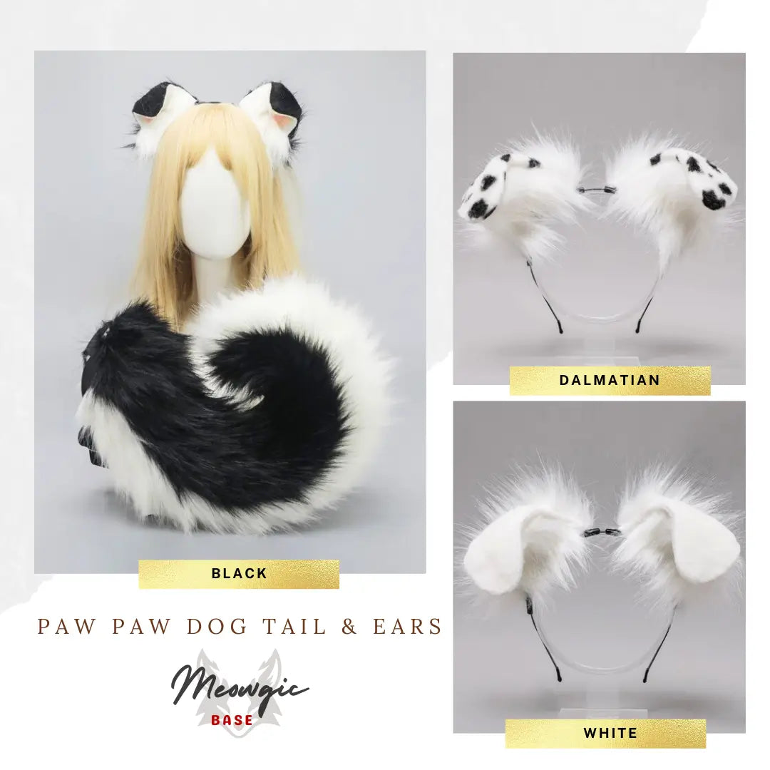 Flexible Anime Fox Ears & Tail Costume Set - Black - Meogicbase