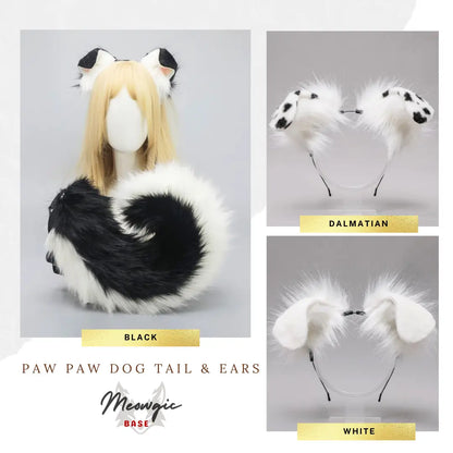 Flexible Anime Fox Ears & Tail Costume Set - Black - Meogicbase