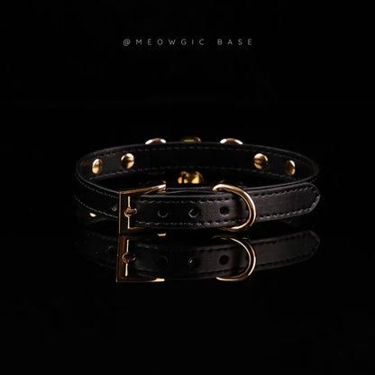 Midnight Puppy Choker With Bell and Chain - - Meogicbase