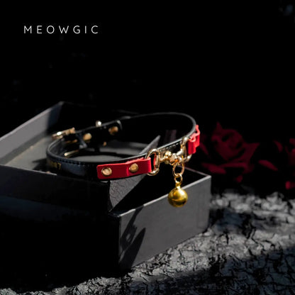 Midnight Puppy Choker With Bell and Chain - - Meogicbase