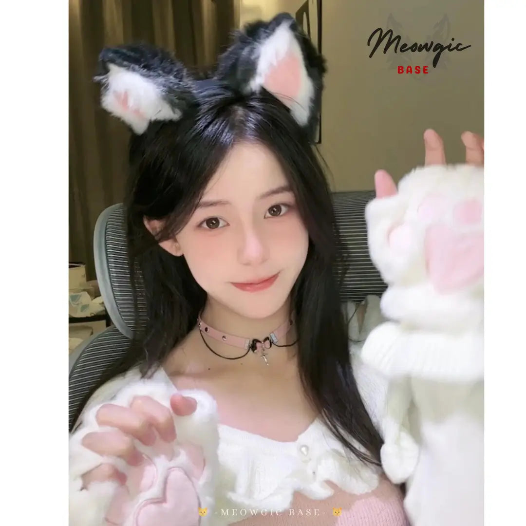 Electric Moving Fluffly Cat Ears Cute Kitty Cosplay - - Meogicbase