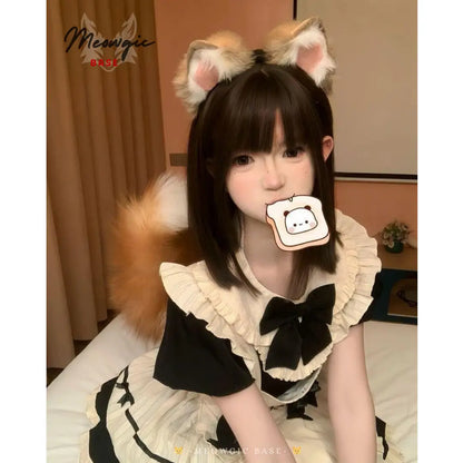 Electric Moving Fluffly Cat Ears Cute Kitty Cosplay - Light Camel - Meogicbase