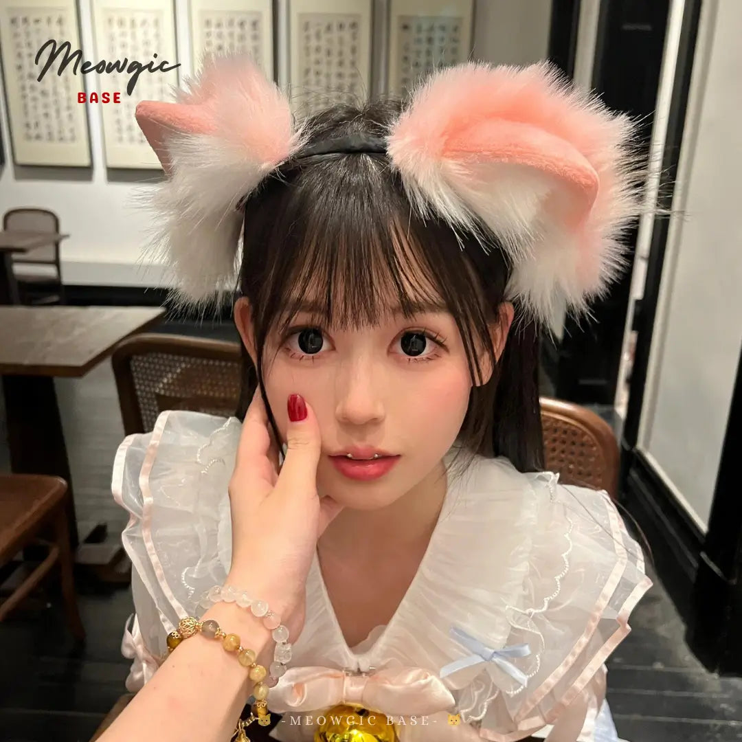 Electric Moving Fluffly Cat Ears Cute Kitty Cosplay - Pink - Meogicbase