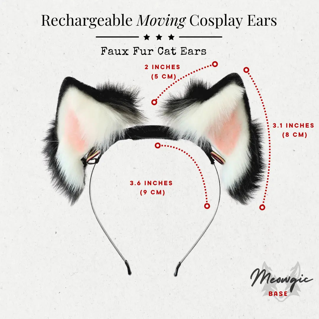 Electric Moving Fluffly Cat Ears Cute Kitty Cosplay - - Meogicbase