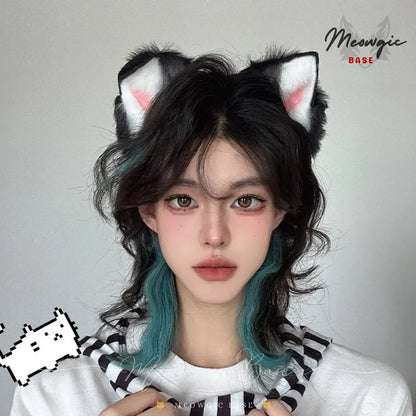 Electric Moving Fluffly Cat Ears Cute Kitty Cosplay - Black - Meogicbase