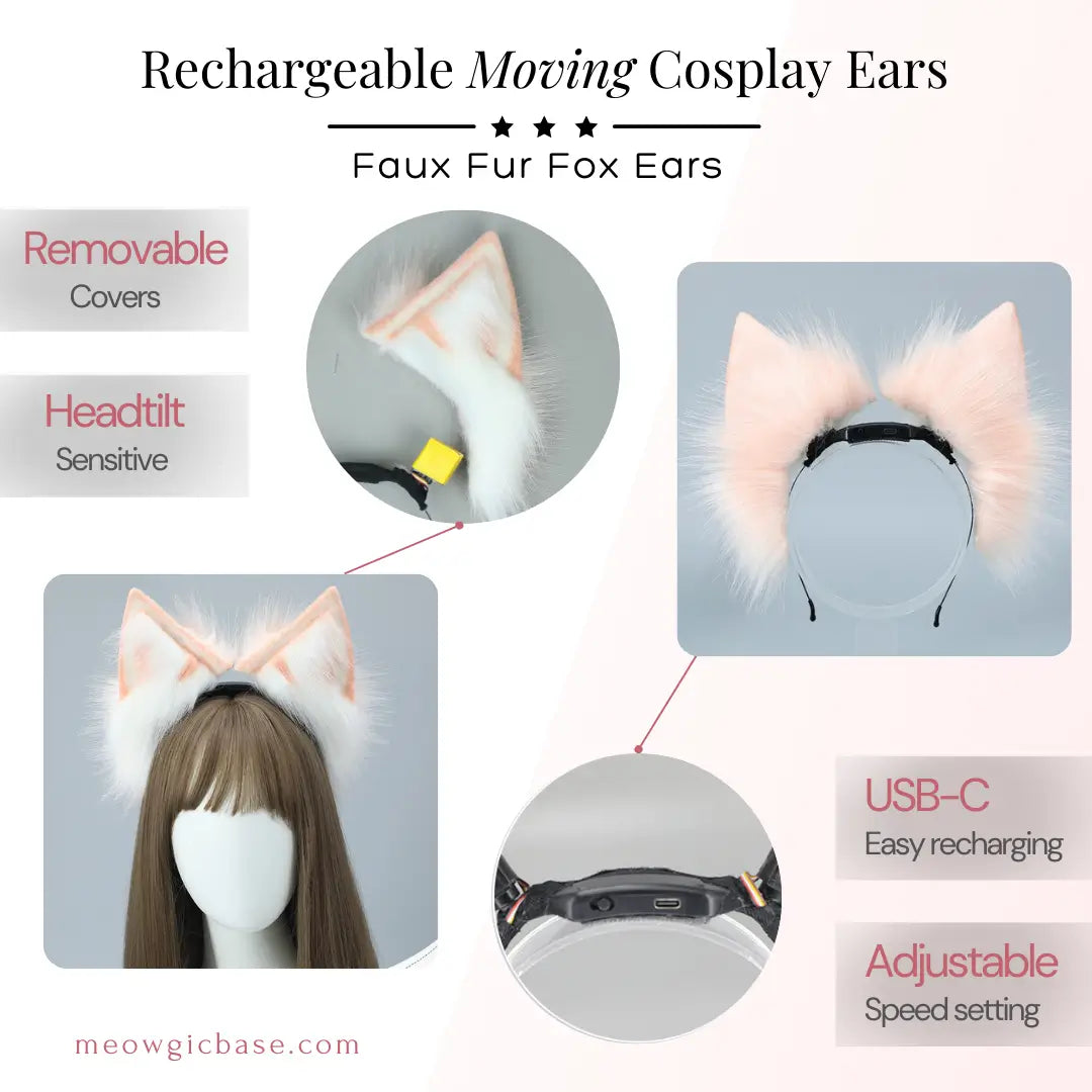 Rechargeable Moving Fox Ears for Cosplay