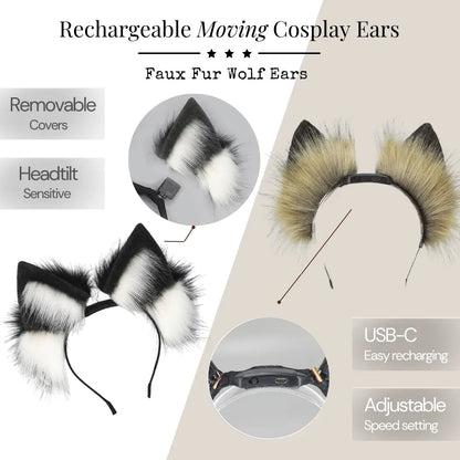 Moving Wolf Ears Headband | Anime Cosplay