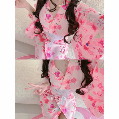 Sakura Fusion Kimono - Cosplay & Kawaii Loungewear - - Meogicbase