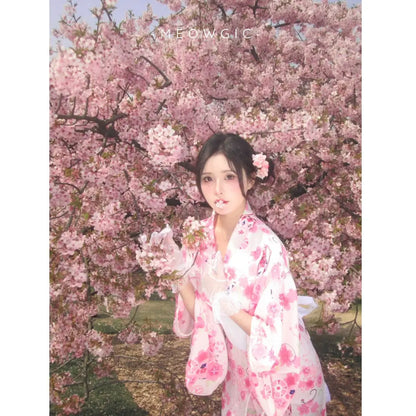 Sakura Fusion Kimono - Cosplay & Kawaii Loungewear - - Meogicbase