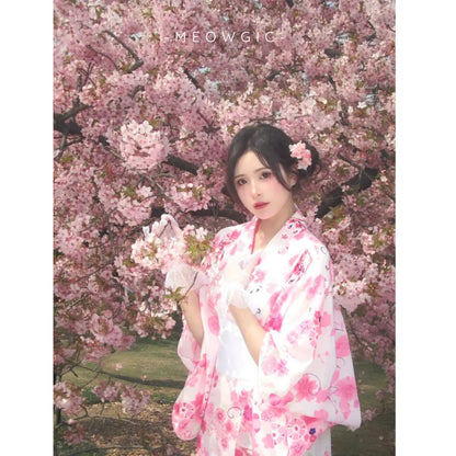 Sakura Fusion Kimono - Cosplay & Kawaii Loungewear - - Meogicbase